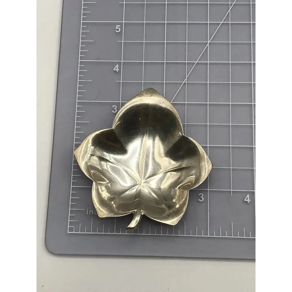 Vintage Tiffany & Co Sterling Silver Maple Leaf Trinket Dish Tray Marked (2 PCs)